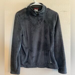 North Face Black Super‎ Soft Quarter Zip Pullover size Medium w/Kangaroo Pockets